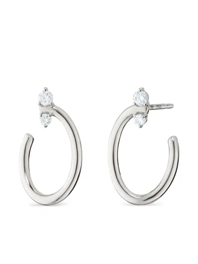Monica Rich Kosann 18k White Gold Small Galaxy Sapphire Earrings In Metallic