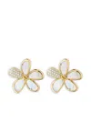 Monica Rich Kosann 18k Yellow Gold Flower Diamond And Pearl Earrings In Brown