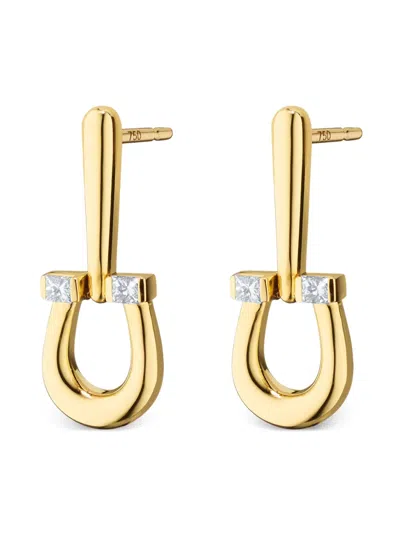 Monica Rich Kosann 18k Yellow Gold Horseshoe Diamond Earrings