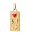 Monica Rich Kosann 18k Yellow Gold Love You To The Moon And Back Diamond Charm In Gold