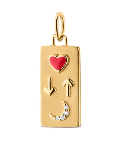 Monica Rich Kosann 18k Yellow Gold Love You To The Moon And Back Diamond Charm