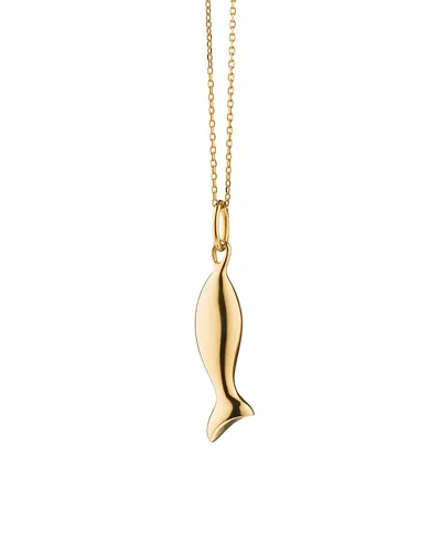 Monica Rich Kosann 18k Yellow Gold Mini Perseverance Fish Charm Necklace, 17