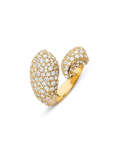 Monica Rich Kosann 18k Yellow Gold Perseverance Diamond Pave Sculptural Fish Ring, 2.02 Tcw
