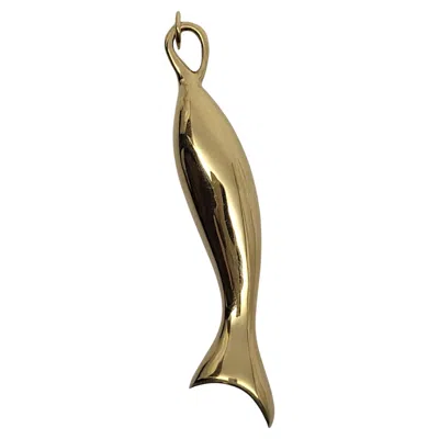 Pre-owned Monica Rich Kosann 18k Yellow Gold "perseverance" Fish Pendant #24176