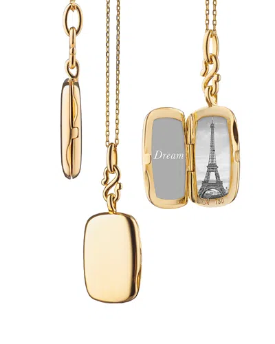 Monica Rich Kosann 18k Yellow Gold Slim Lockets Rectangular Pendant Necklace, 16-17