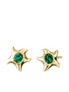 Monica Rich Kosann 18k Yellow Gold Starfish Tourmaline Earrings In Gray
