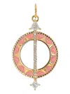Monica Rich Kosann 18k Yellow Gold Sundial Diamond Pendant In Multi