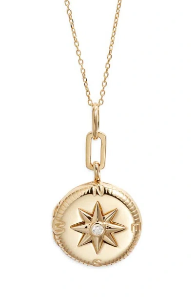 Monica Rich Kosann Adventure Compass Locket Necklace In Gold