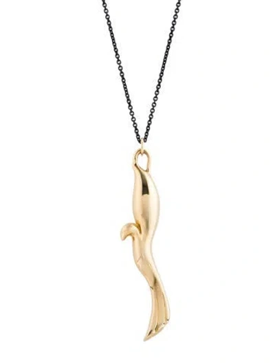 Pre-owned Monica Rich Kosann Bird Charm Pendant Necklace, 32.5" In Multicolor