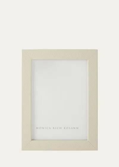 Monica Rich Kosann Cream Pebbled Leather Frame, 5" X 7" In Multi