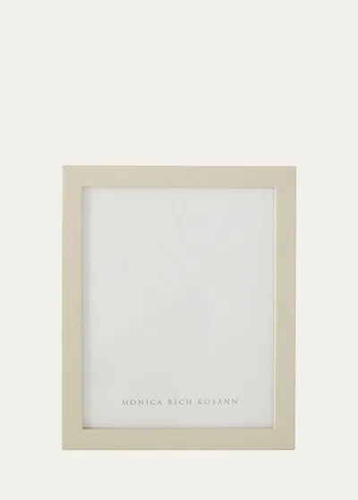 Monica Rich Kosann Cream Pebbled Leather Frame, 8" X 10" In Multi