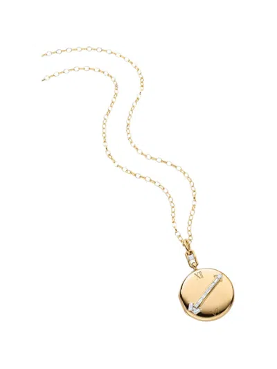 Monica Rich Kosann Diamond Arrow Locket Necklace In Gold