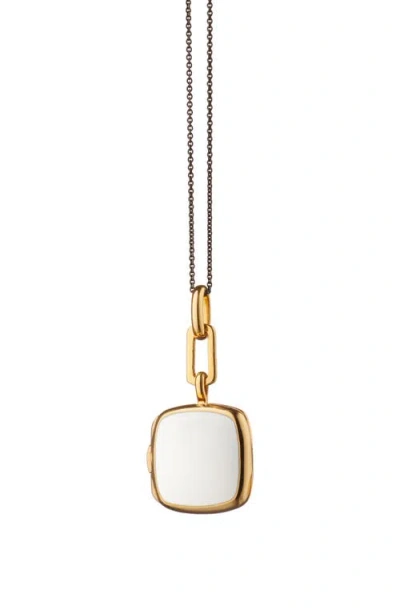 Monica Rich Kosann Enamel & 18k Gold Vermeil Locket Necklace