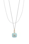 Monica Rich Kosann Enamel Vermeil Cushion Locket Necklace In Multi