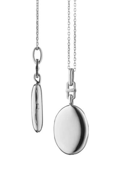Monica Rich Kosann Eve Slim Oval Locket Necklace In Metallic