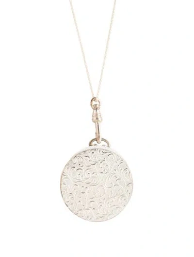 Pre-owned Monica Rich Kosann Floral Locket Pendant Necklace, 26" In Multicolor