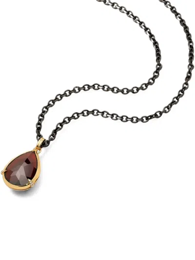 Monica Rich Kosann Garnet And Diamond Locket Necklace In Multi