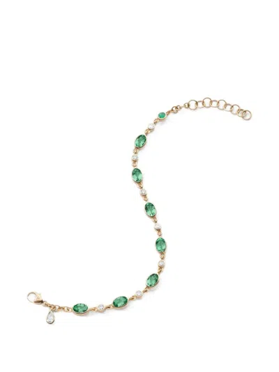 Monica Rich Kosann Green Tourmaline And Diamond Tennis Bracelet