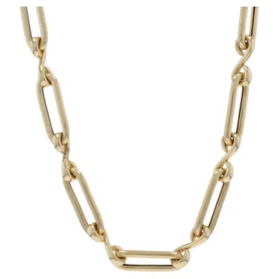 Pre-owned Monica Rich Kosann Infinity Classic Necklace 20" -gold 18k Fancy Paperclip Chain In Multi