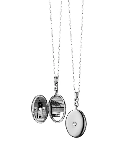 Monica Rich Kosann Infinity Locket Necklace In Metallic