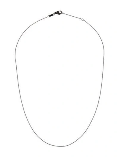 Pre-owned Monica Rich Kosann Lacquer Steel Frankie Delicate Chain Link Necklace, 17" In Black