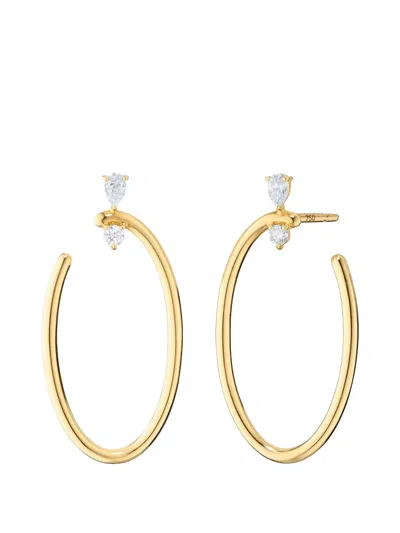 Monica Rich Kosann Large Galaxy Wrap Hoop Diamond Earrings In Orange