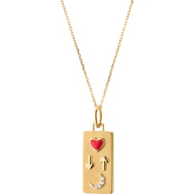 Monica Rich Kosann Love You To The Moon & Back Diamond Pendant Necklace In Gold