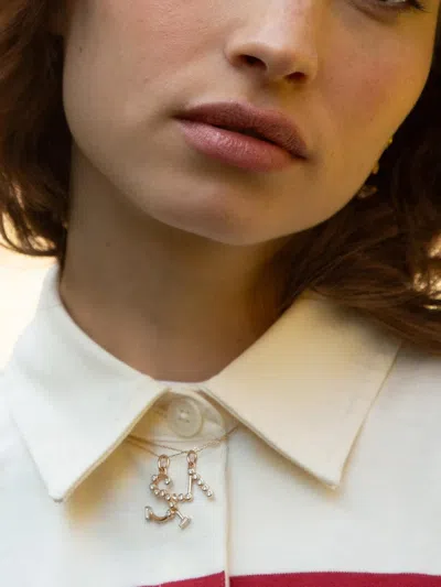 Monica Rich Kosann M Diamond Initial Necklace In Gold