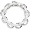 Monica Rich Kosann Marilyn Ceramic Link Bracelet In Silver