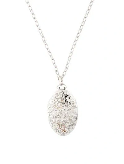 Pre-owned Monica Rich Kosann Medium Floral Locket Necklace, 30" In Multi