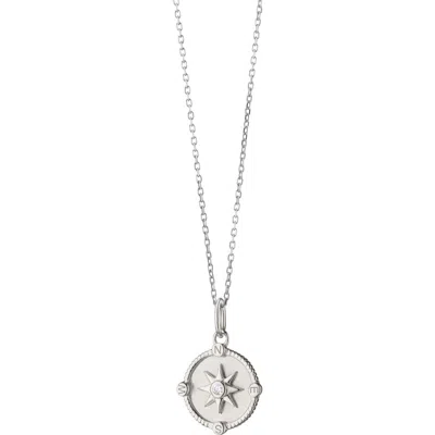Monica Rich Kosann Mini Adventure Compass Necklace In Metallic