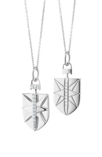 Monica Rich Kosann Mini Fearless Sterling Silver Pendant Necklace In Metallic