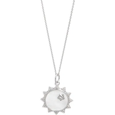 Monica Rich Kosann Mother-of-pearl Sun Pendant Necklace In Silver