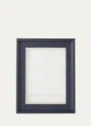 Monica Rich Kosann Navy Leather Frame With Cream Accent, 5" X 7" In Multi