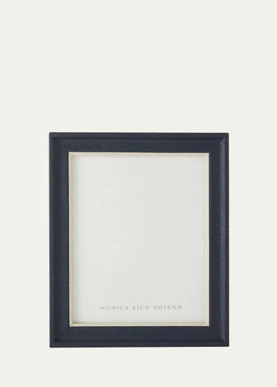 Monica Rich Kosann Navy Leather Frame With Cream Accent, 8" X 10" In Multi