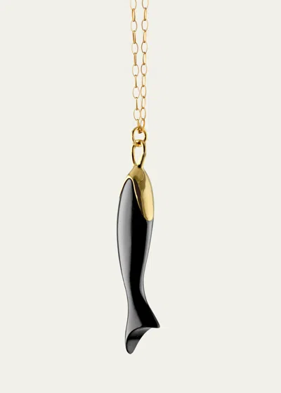 Monica Rich Kosann Perseverance Ceramic And 18k Gold Fish Necklace