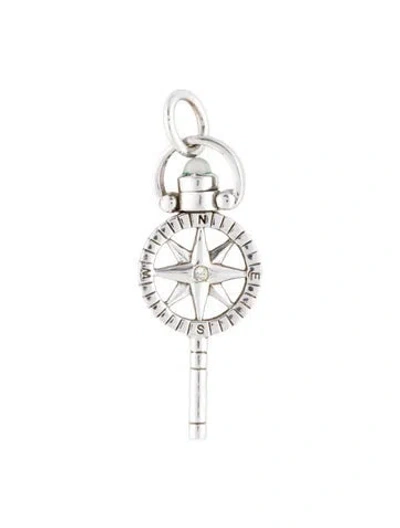 Pre-owned Monica Rich Kosann Sapphire & Moonstone Mini Compass Key Pendant, 1" In Multi