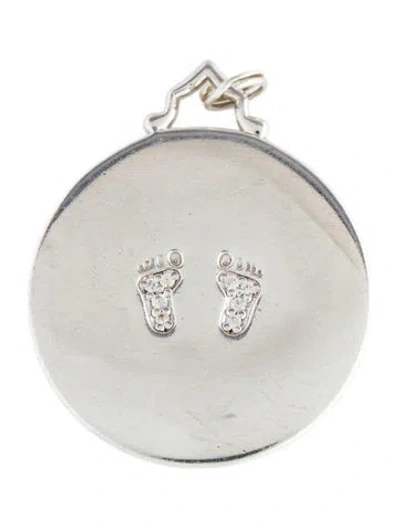 Pre-owned Monica Rich Kosann Sapphire Baby Feet Charm, 1.5" In Multi