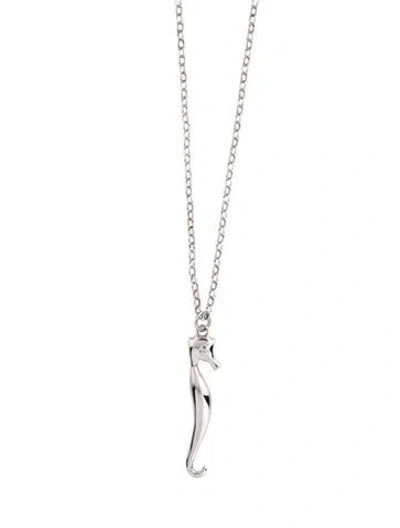 Pre-owned Monica Rich Kosann Sapphire Seahorse Pendant Necklace, 32" In Multi