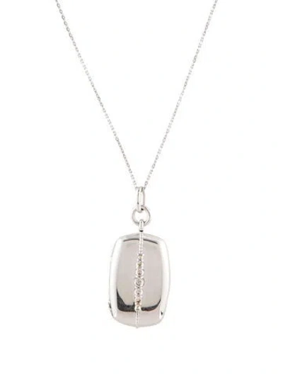 Pre-owned Monica Rich Kosann Slim Rectangle "kate" Locket Pendant Necklace, 18" In Multi