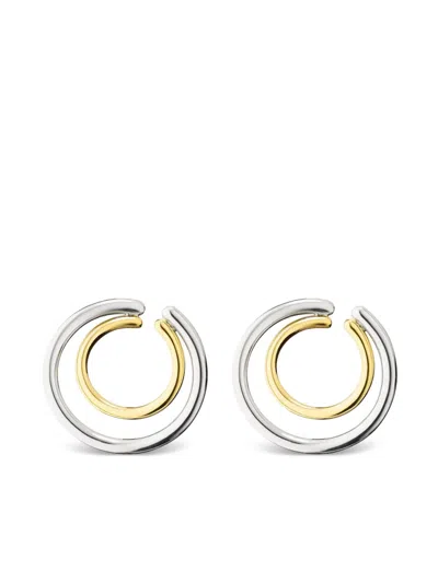 Monica Rich Kosann Sterling Silver Double Galaxy Hoop Earrings In Metallic