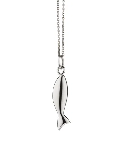Monica Rich Kosann Sterling Silver Mini Perseverance Fish Charm Necklace, 18
