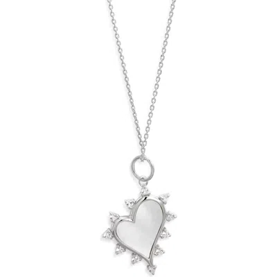 Monica Rich Kosann Sterling Silver Mother-of-pearl Heart Pendant Necklace
