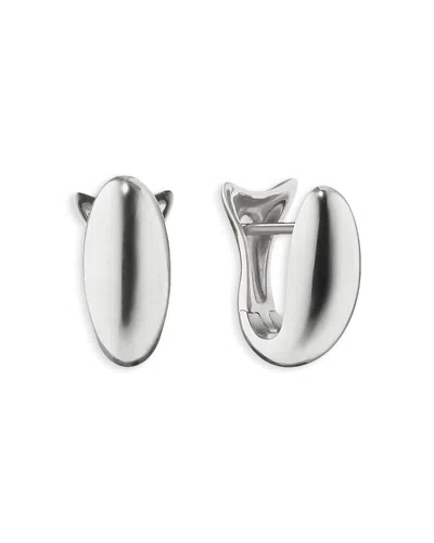 Monica Rich Kosann Sterling Silver Perseverance Fish Hoop Earrings In Transparent