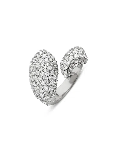 Monica Rich Kosann Sterling Silver Perseverance White Sapphire Pave Sculptural Fish Ring