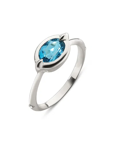 Monica Rich Kosann Sterling Silver Points North London Blue Topaz & White Sapphire Ring In Yellow