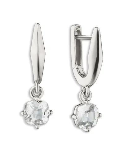 Monica Rich Kosann Sterling Silver Points North Mine Cut Rock Crystal Hoop Earrings