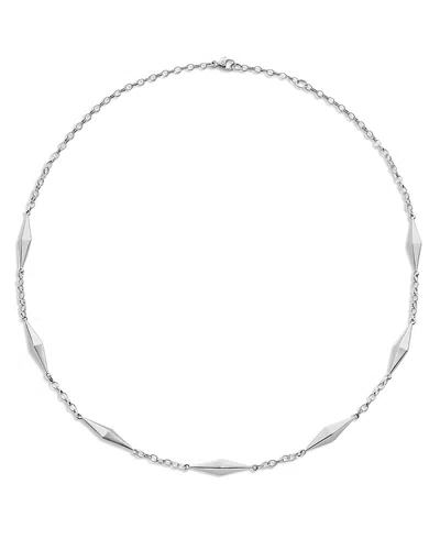 Monica Rich Kosann Sterling Silver Points North Necklace, 17 In Gray