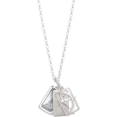 Monica Rich Kosann Sterling Silver Rectangular Pendant Necklace In Metallic