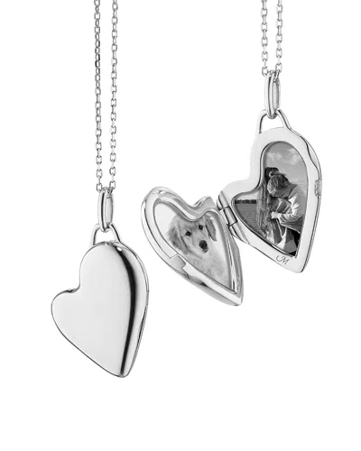 Monica Rich Kosann Sterling Silver Slim Lockets Petite Polished Heart Pendant Necklace, 16-18